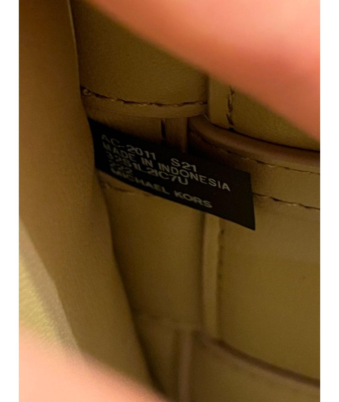 MICHAEL KORS Бежевая сумка через плечо из искусственной кожи, фото 4