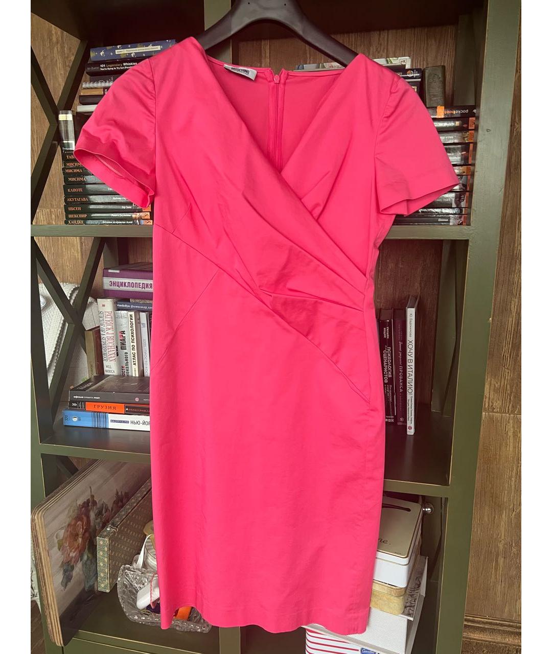 MOSCHINO Розовое хлопковое коктейльное платье, фото 8