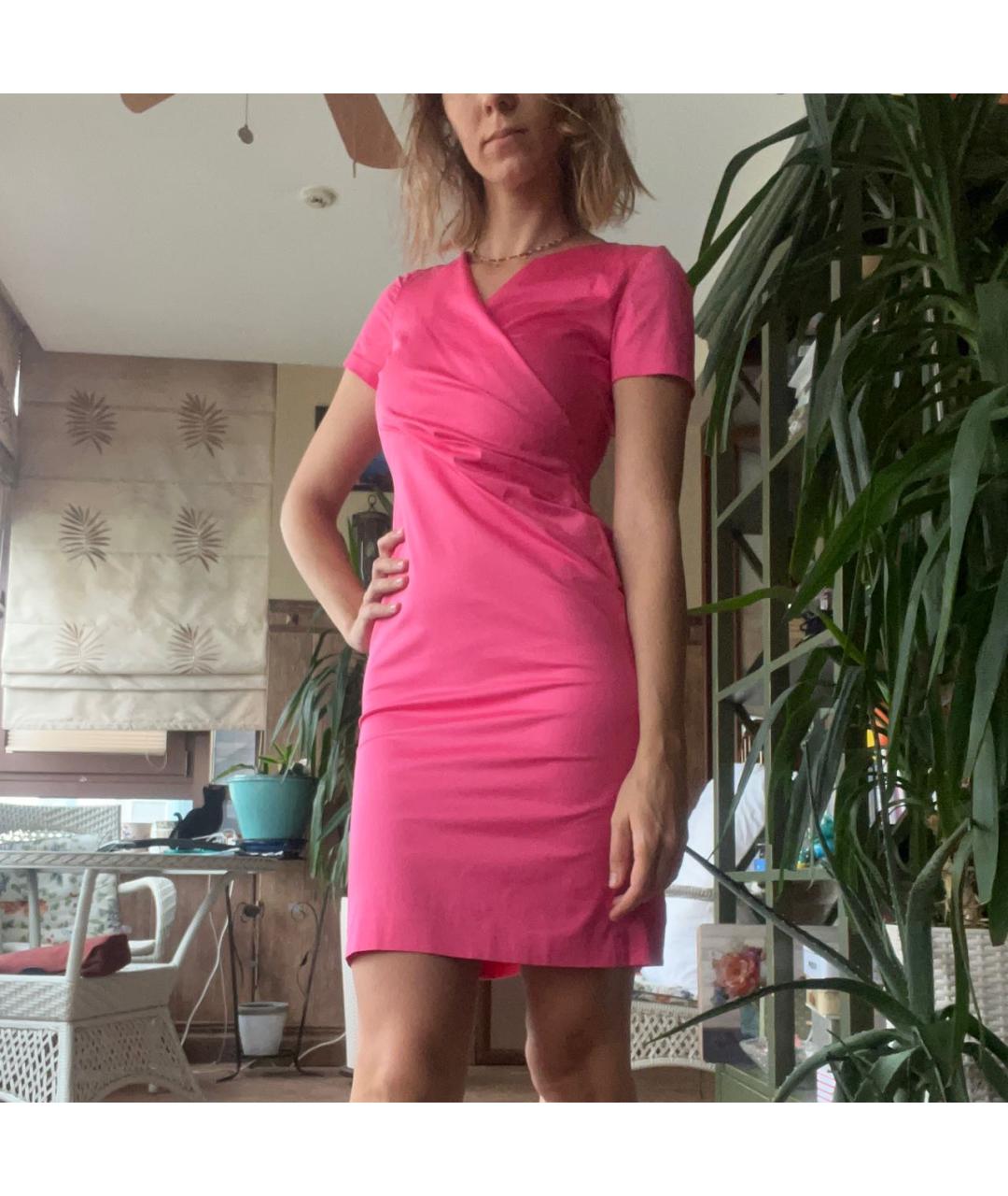 MOSCHINO Розовое хлопковое коктейльное платье, фото 2