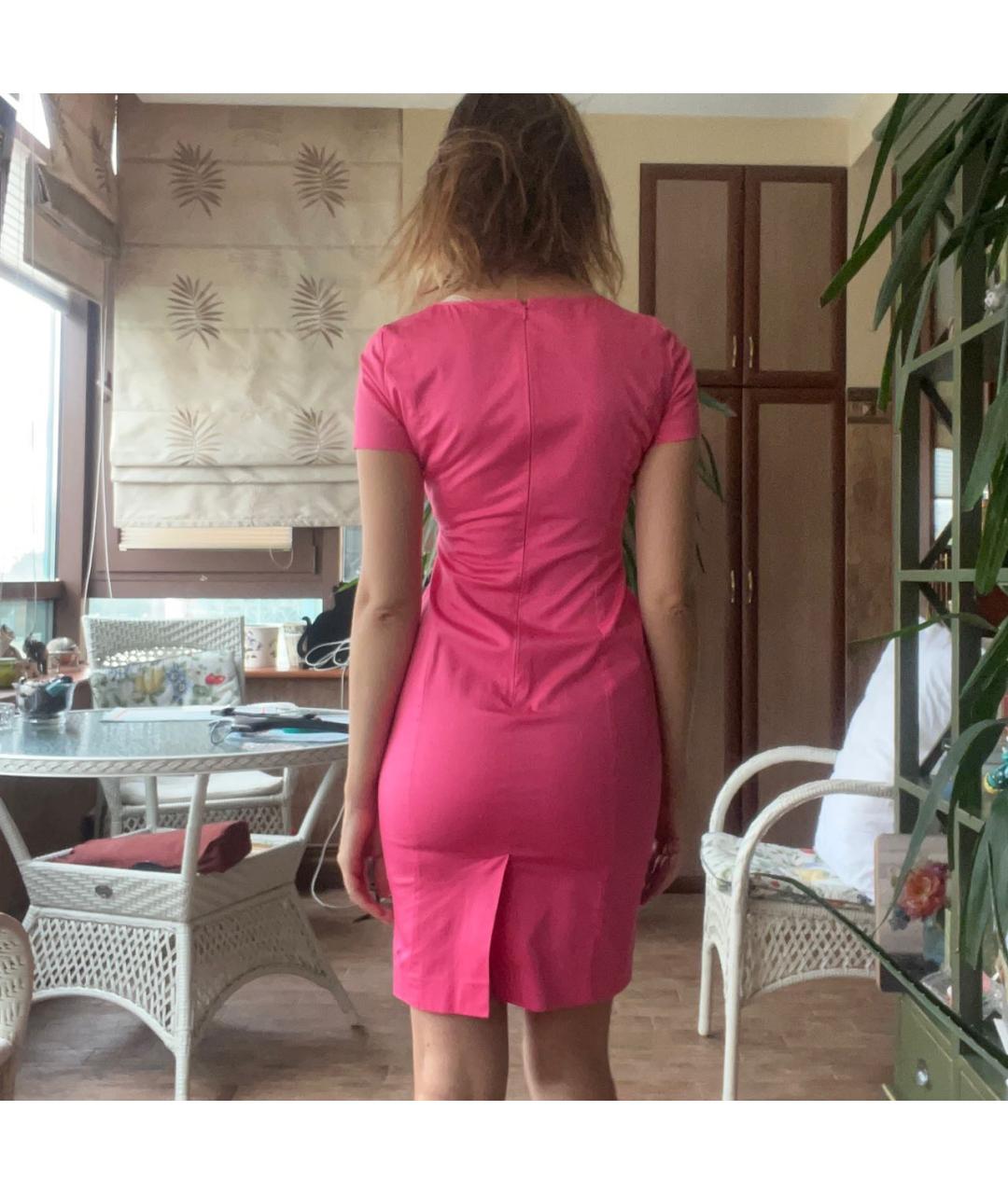 MOSCHINO Розовое хлопковое коктейльное платье, фото 5