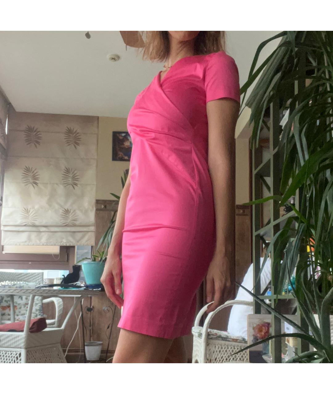 MOSCHINO Розовое хлопковое коктейльное платье, фото 7