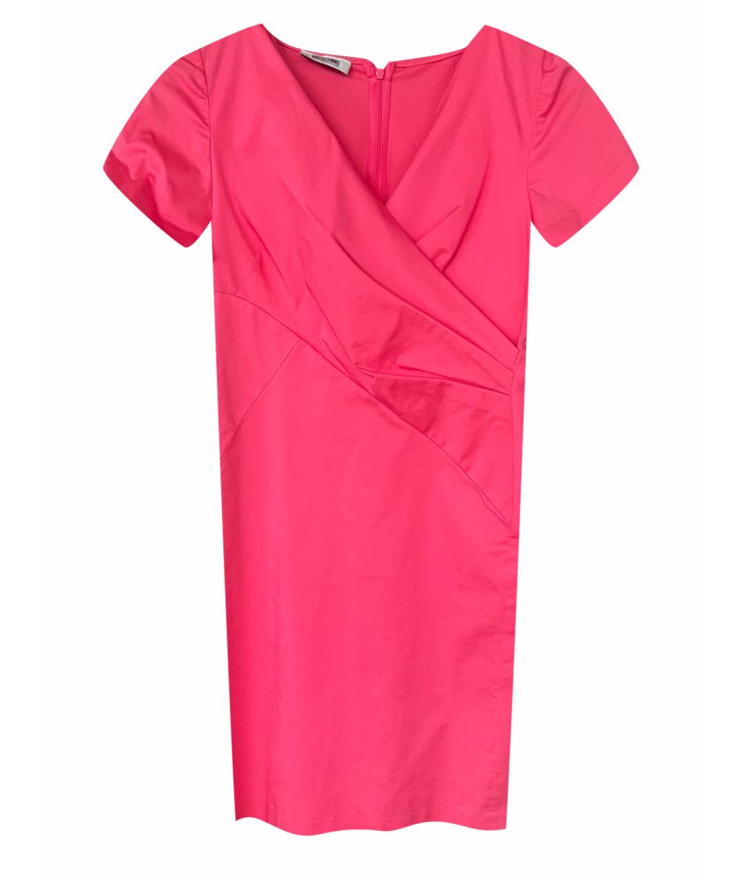 MOSCHINO Розовое хлопковое коктейльное платье, фото 1