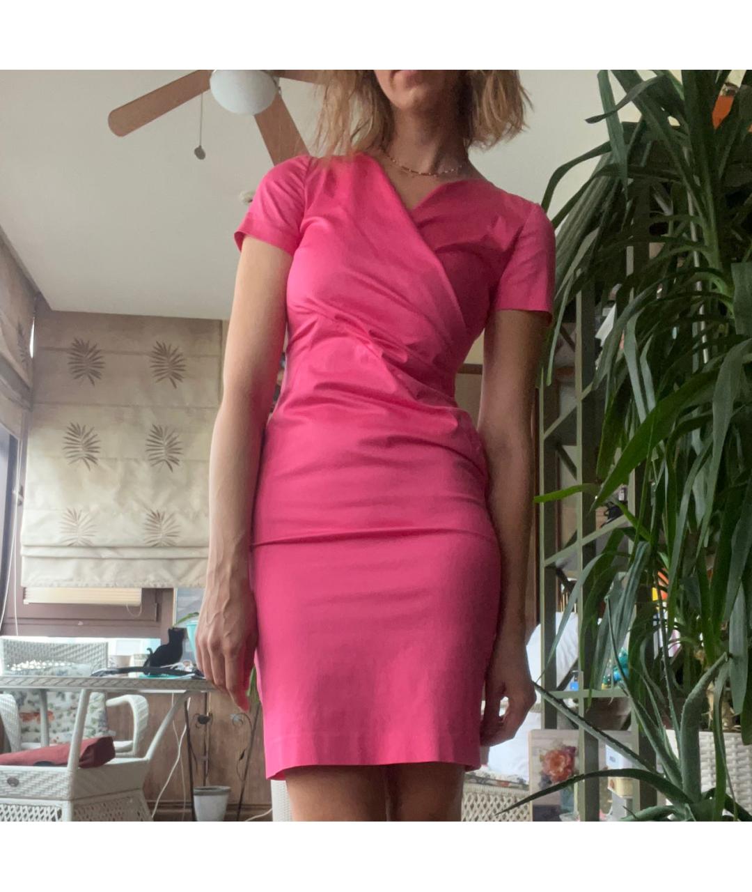 MOSCHINO Розовое хлопковое коктейльное платье, фото 6
