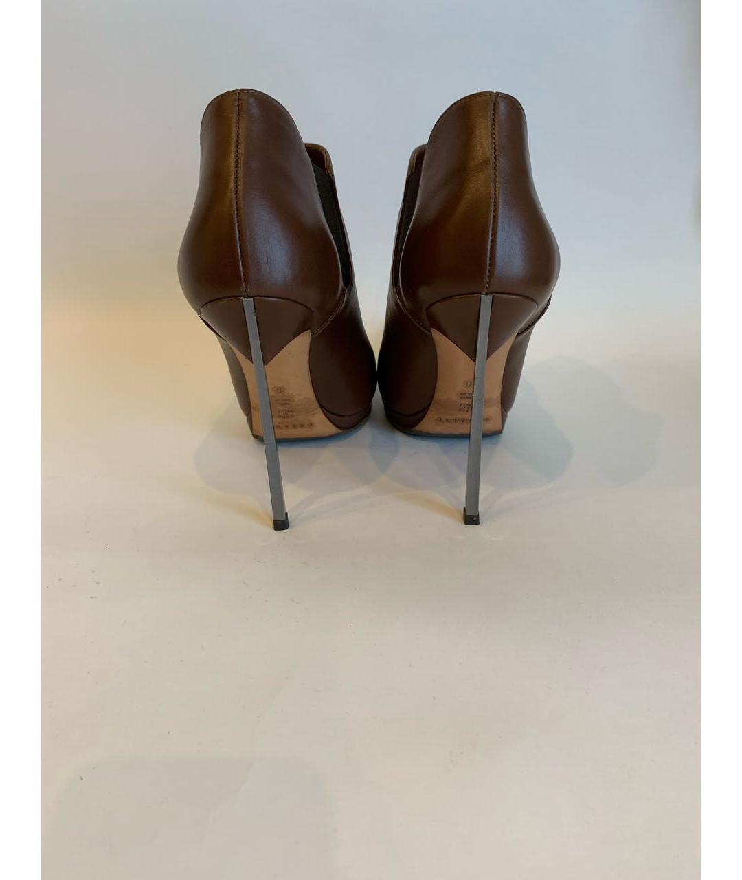 CASADEI Коричневые кожаные ботильоны, фото 4