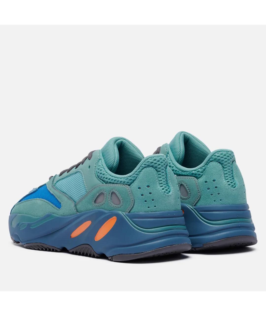 ADIDAS YEEZY Бирюзовые замшевые кроссовки, фото 4