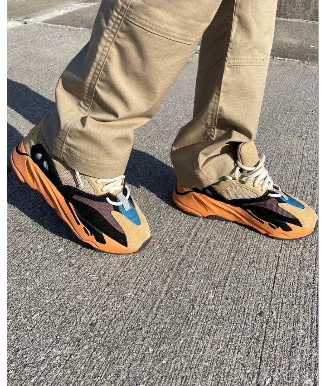 ADIDAS YEEZY Оранжевое замшевые кроссовки, фото 5