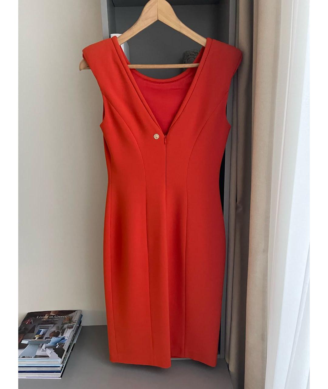 VERSACE COLLECTION Красное хлопко-эластановое коктейльное платье, фото 2