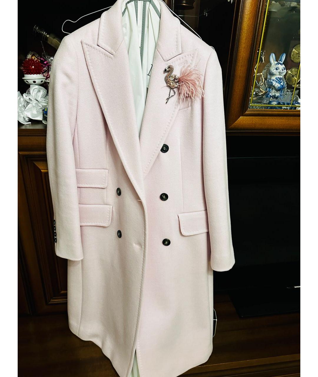 WEEKEND MAX MARA Розовое шерстяное пальто, фото 2