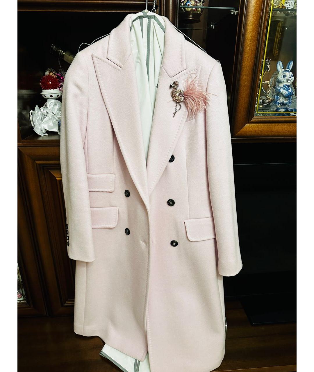 WEEKEND MAX MARA Розовое шерстяное пальто, фото 6