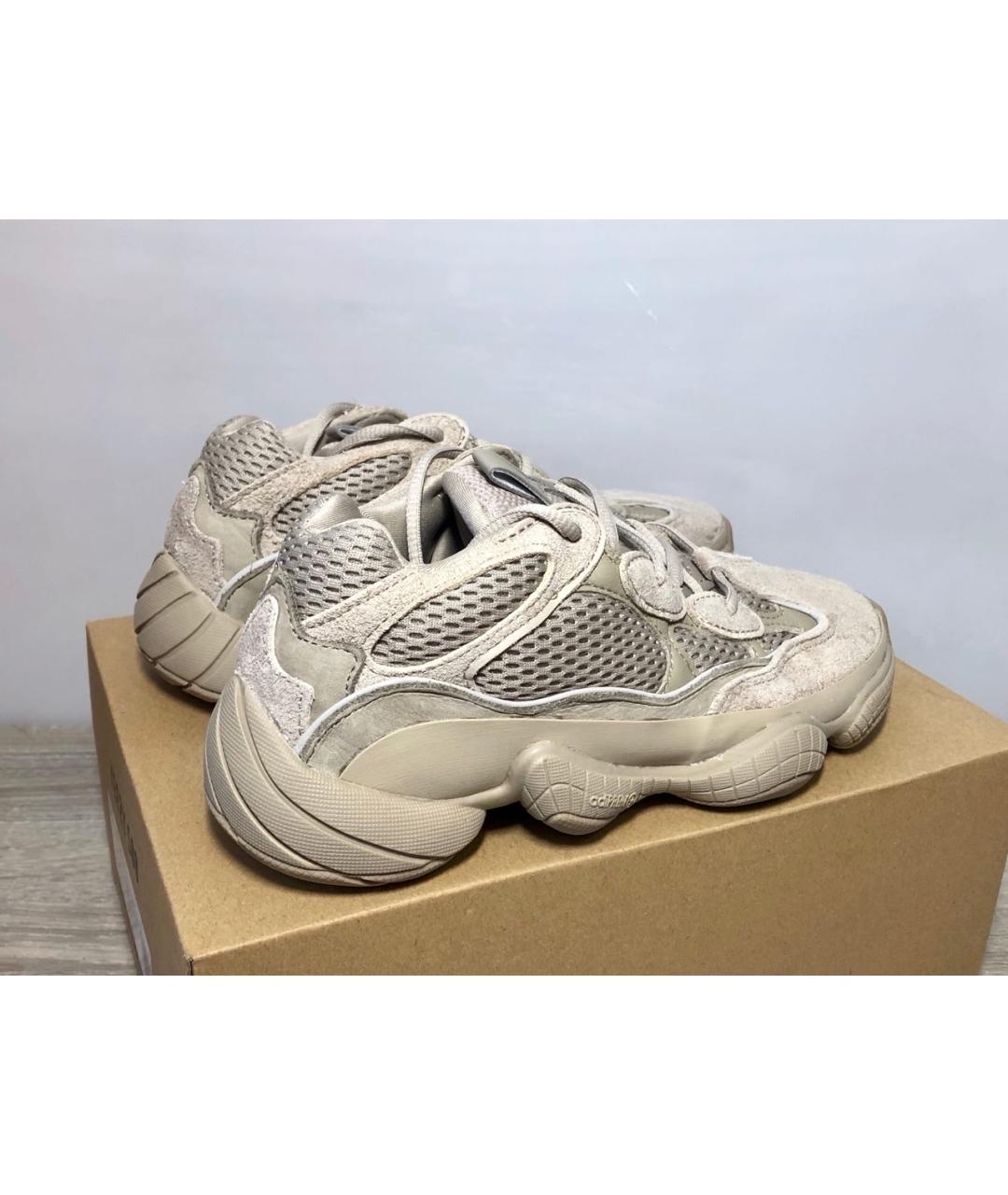 ADIDAS YEEZY Бежевые замшевые кроссовки, фото 2