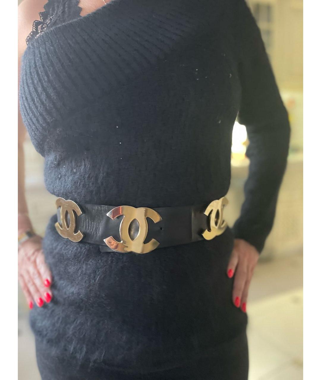 CHANEL Черный кожаный ремень, фото 6