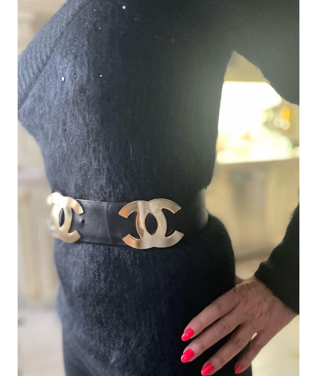 CHANEL Черный кожаный ремень, фото 7