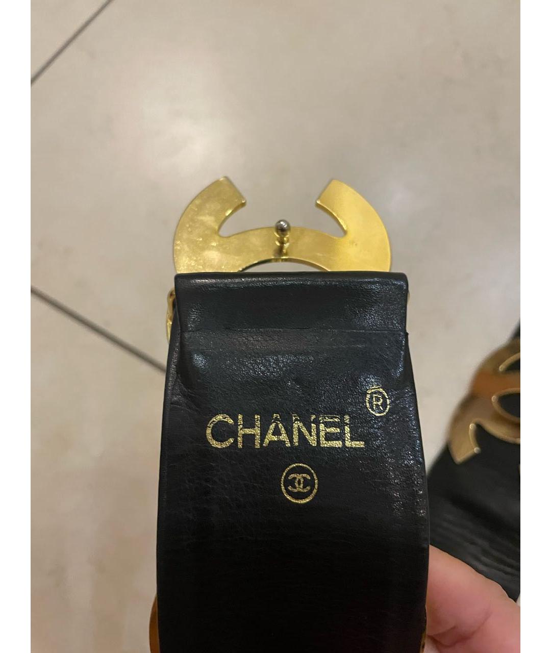 CHANEL Черный кожаный ремень, фото 4