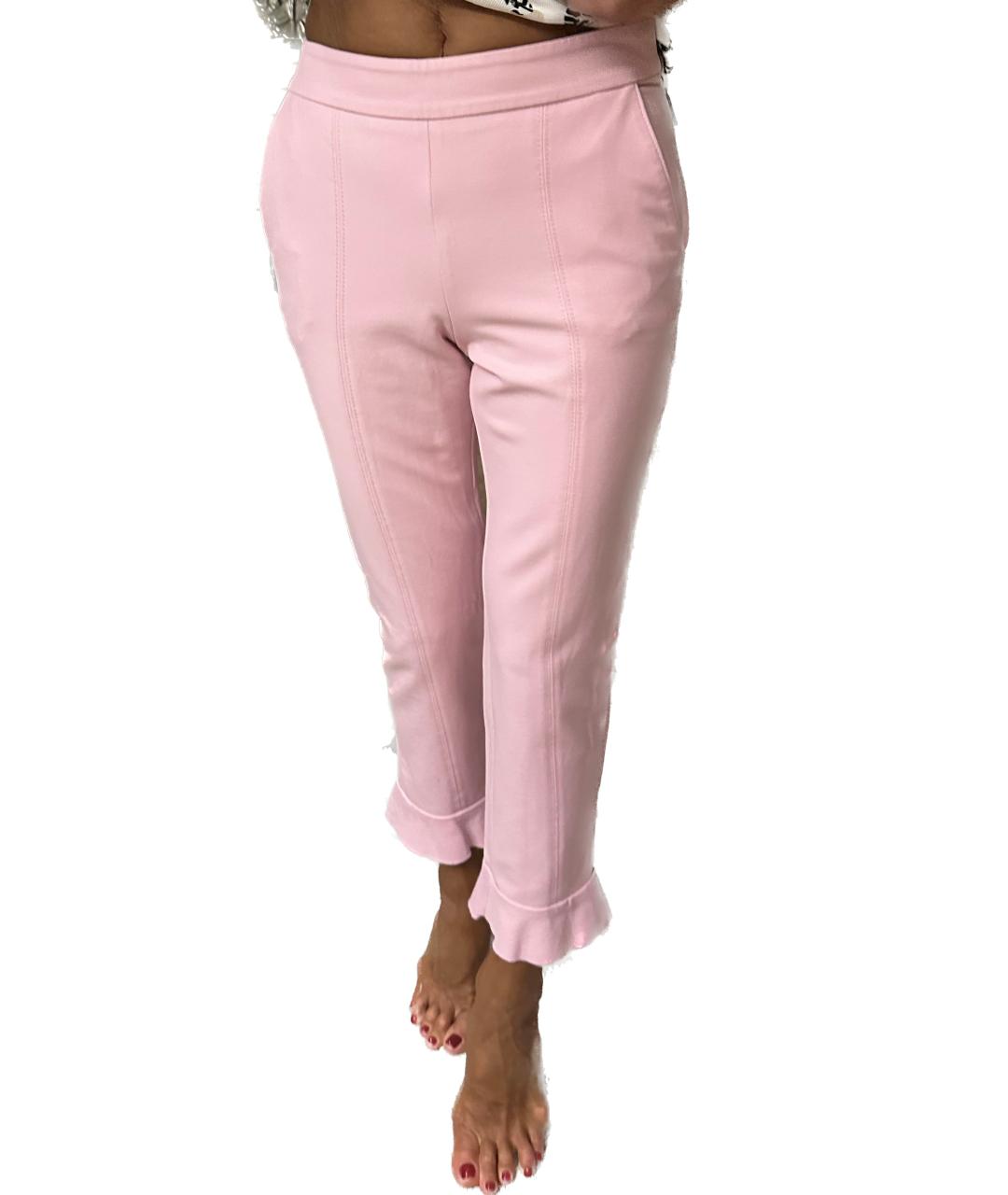 MSGM Розовые хлопковые брюки узкие, фото 5
