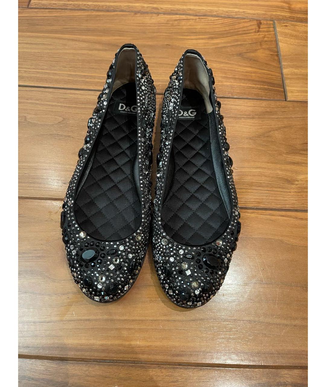 DOLCE&GABBANA Черные текстильные балетки, фото 2