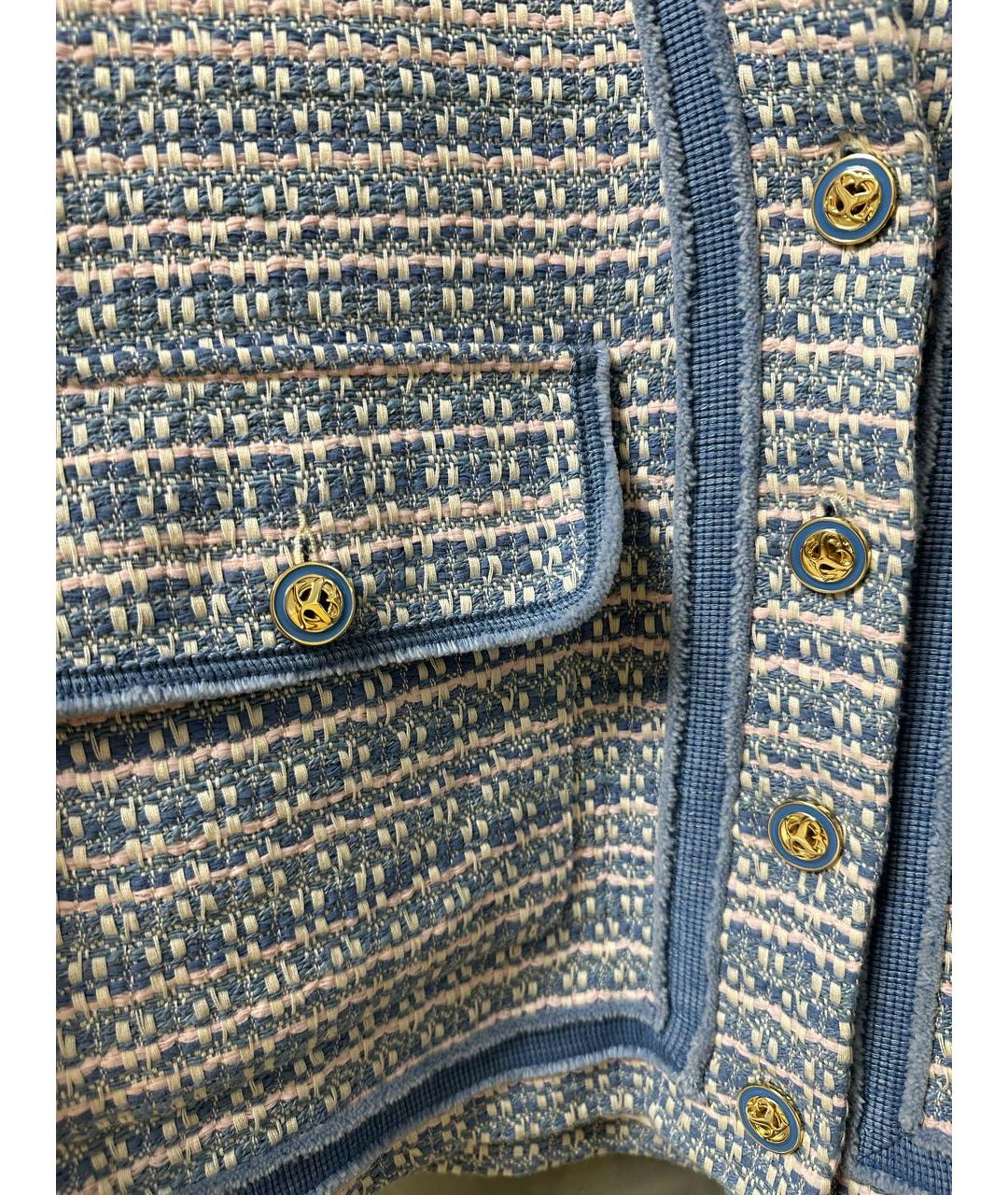 SANDRO Голубой твидовый жакет/пиджак, фото 3
