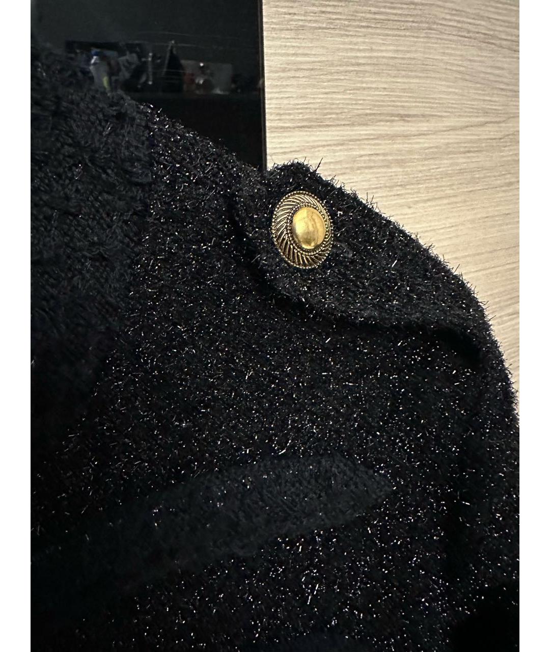 SAINT LAURENT Черный твидовый жакет/пиджак, фото 3