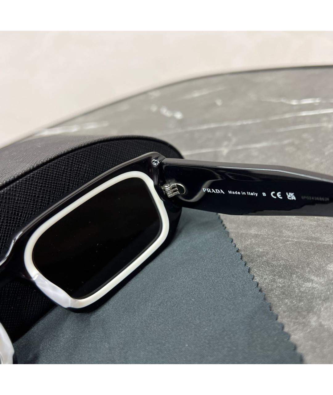 PRADA Черные пластиковые солнцезащитные очки, фото 7
