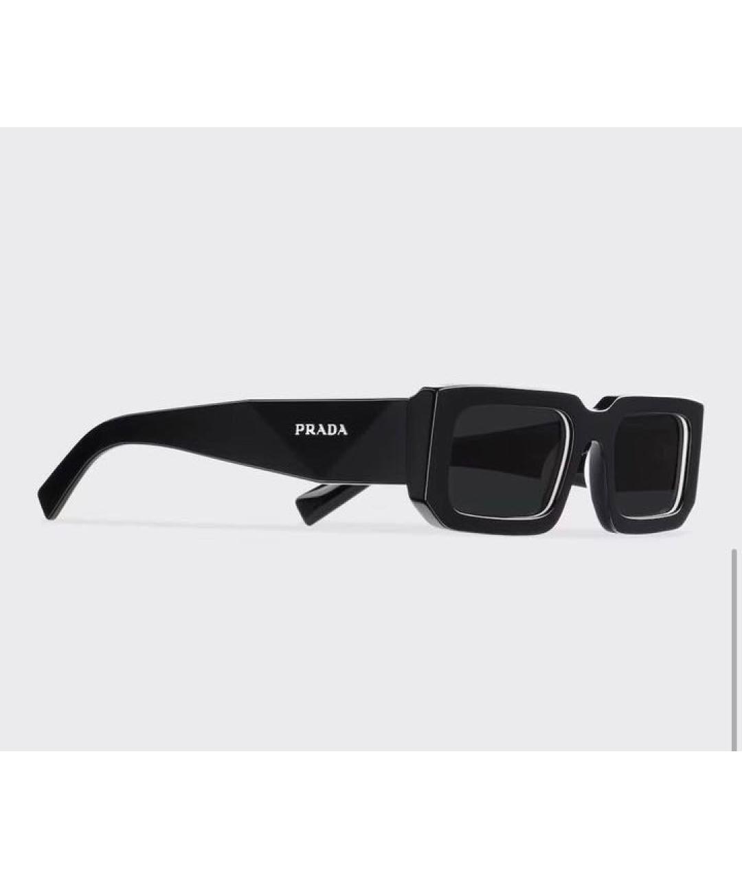 PRADA Черные пластиковые солнцезащитные очки, фото 9