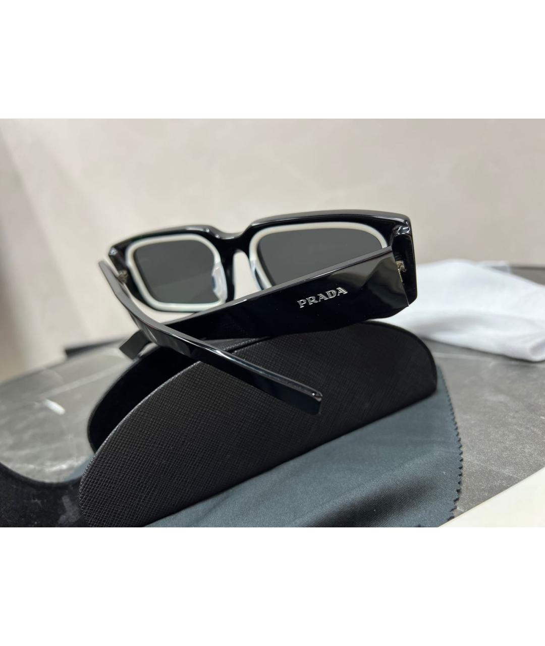 PRADA Черные пластиковые солнцезащитные очки, фото 4