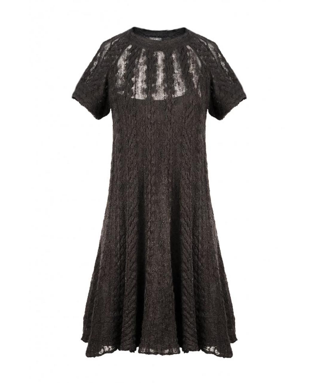 CHANEL PRE-OWNED Черное шерстяное повседневное платье, фото 1