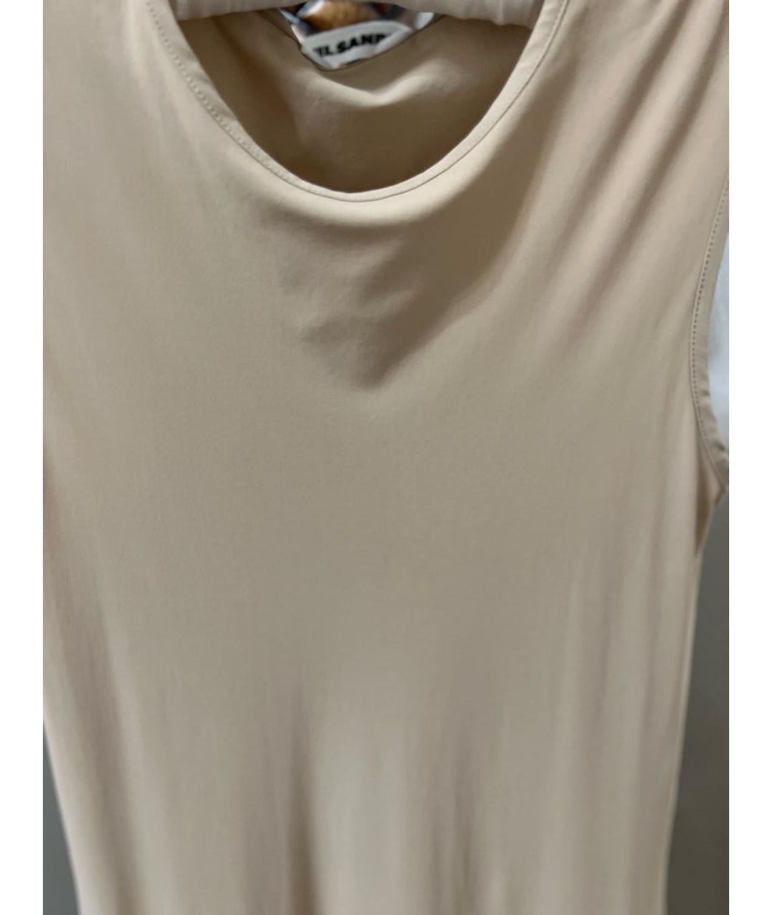 JIL SANDER Бежевое полиамидовое повседневное платье, фото 4