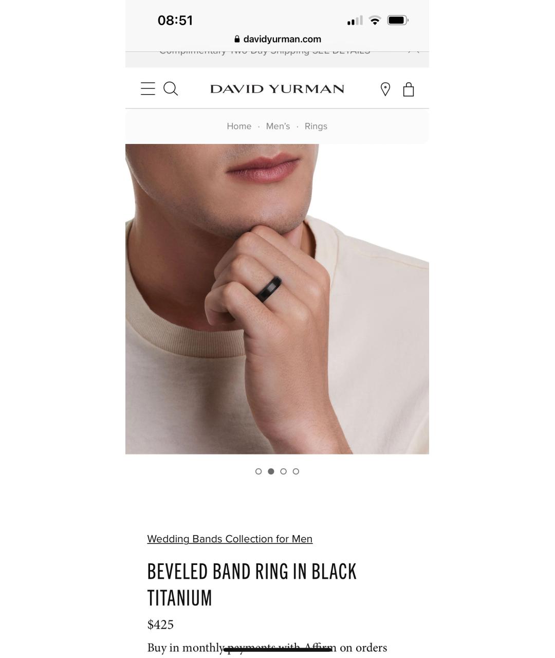 David Yurman Черное кольцо, фото 2