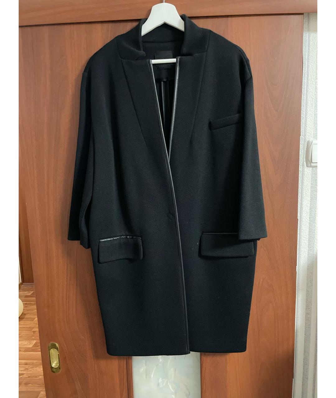 PINKO Черное шерстяное пальто, фото 8