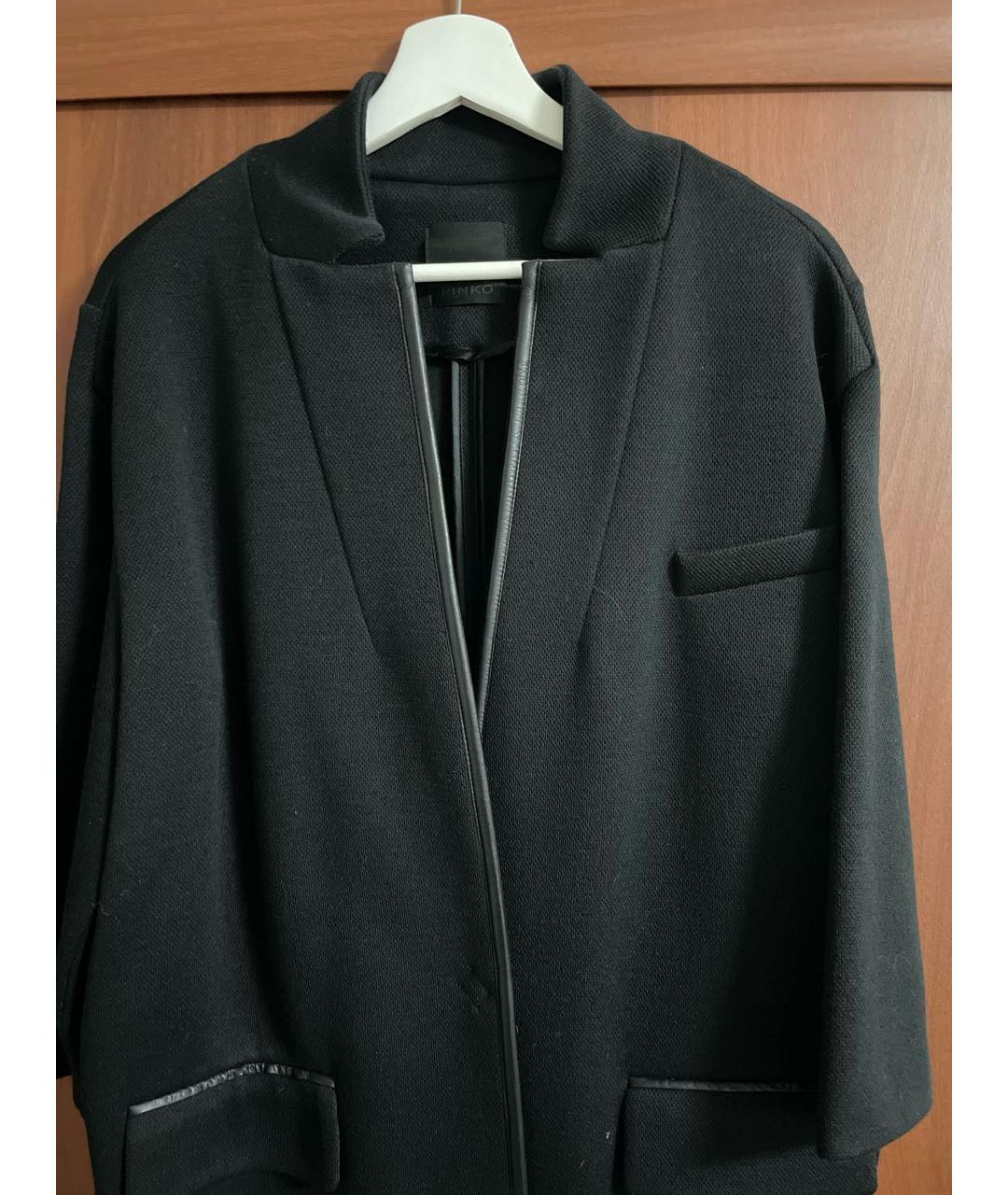 PINKO Черное шерстяное пальто, фото 4
