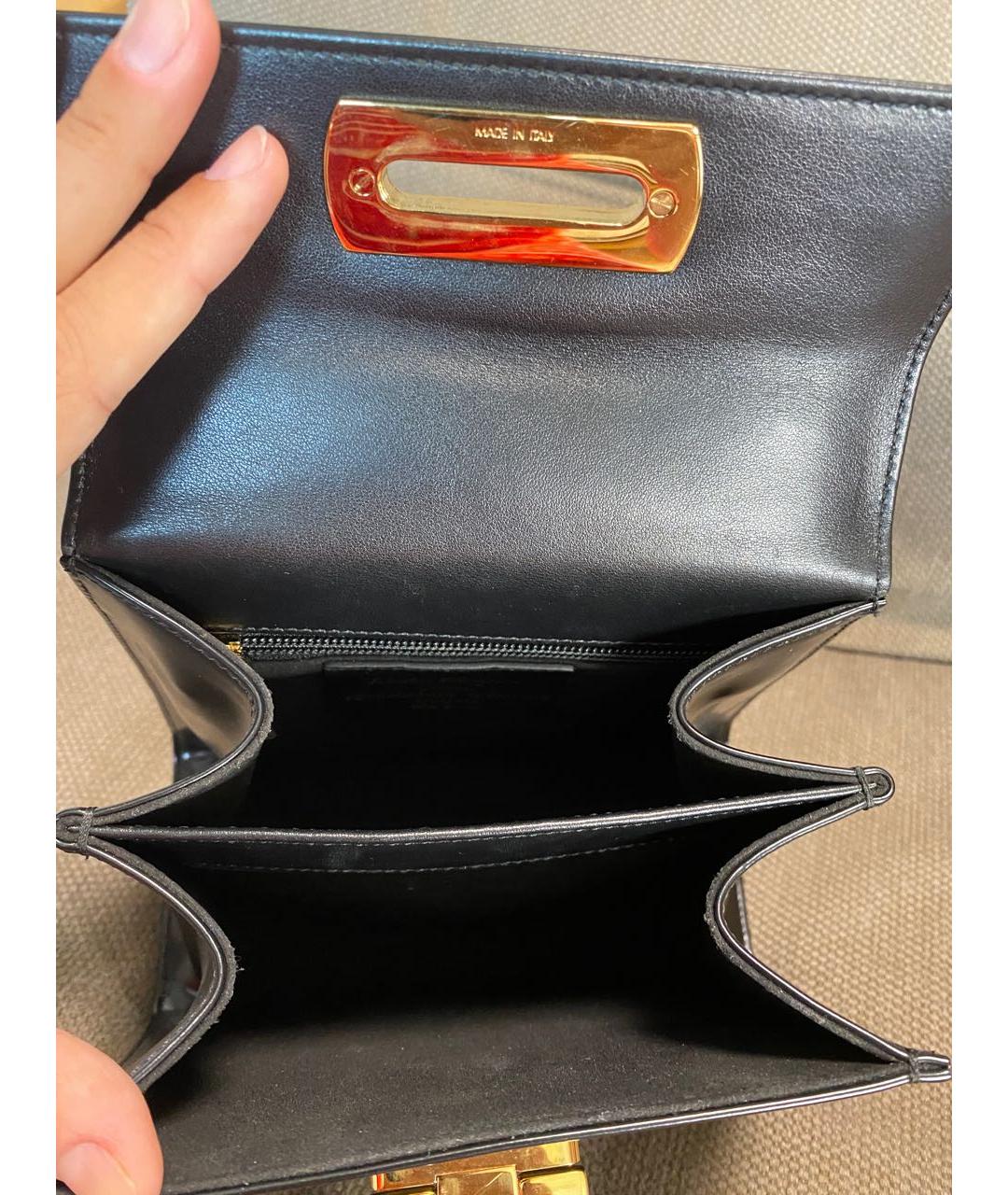 SALVATORE FERRAGAMO Черная сумка с короткими ручками из искусственной кожи, фото 4