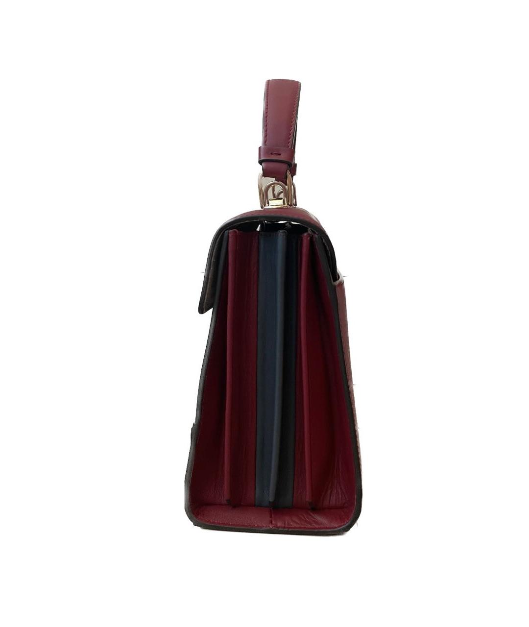 FURLA Бордовая кожаная сумка с короткими ручками, фото 2