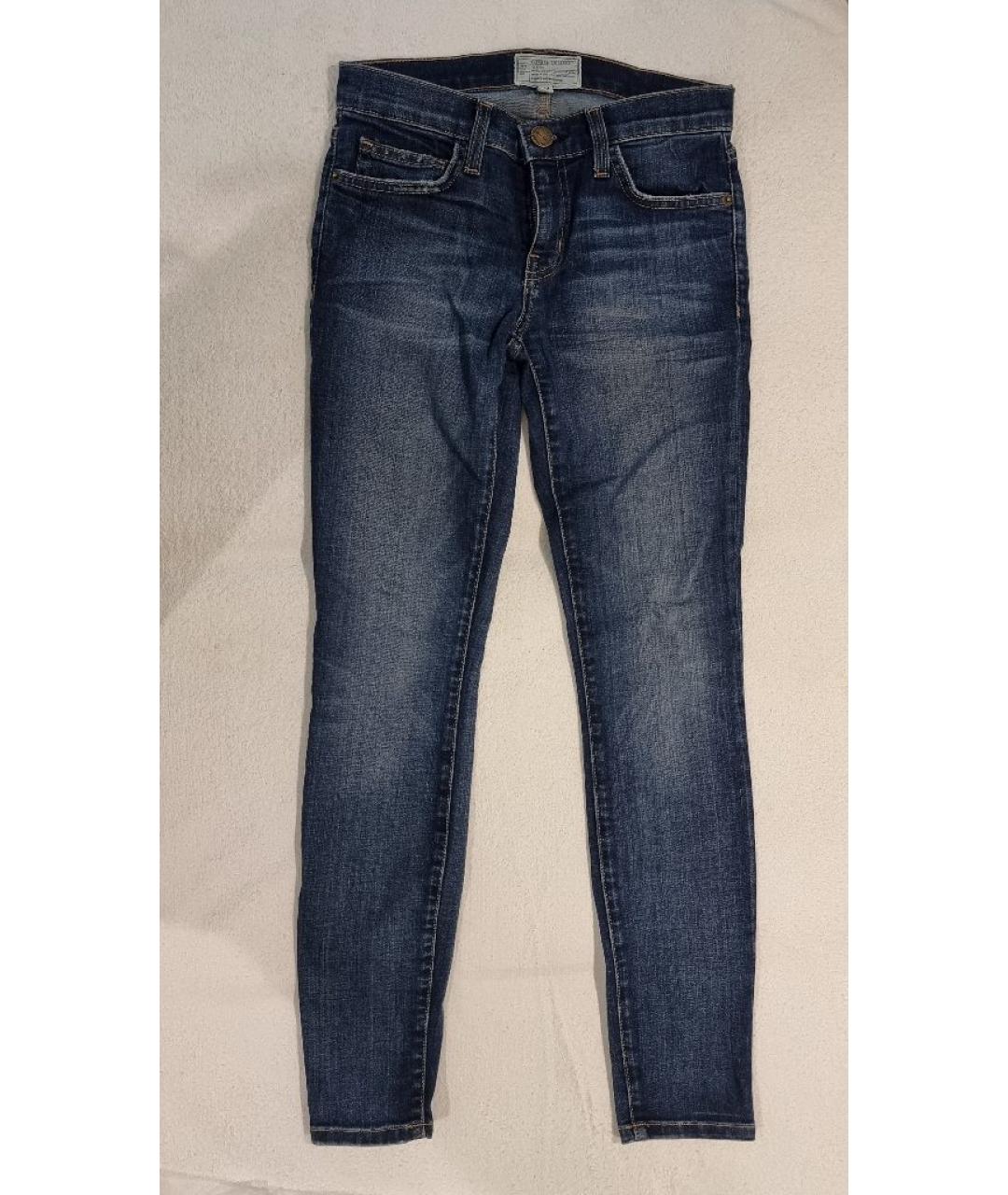 CURRENT/ELLIOTT Синие хлопко-полиэстеровые джинсы слим, фото 5