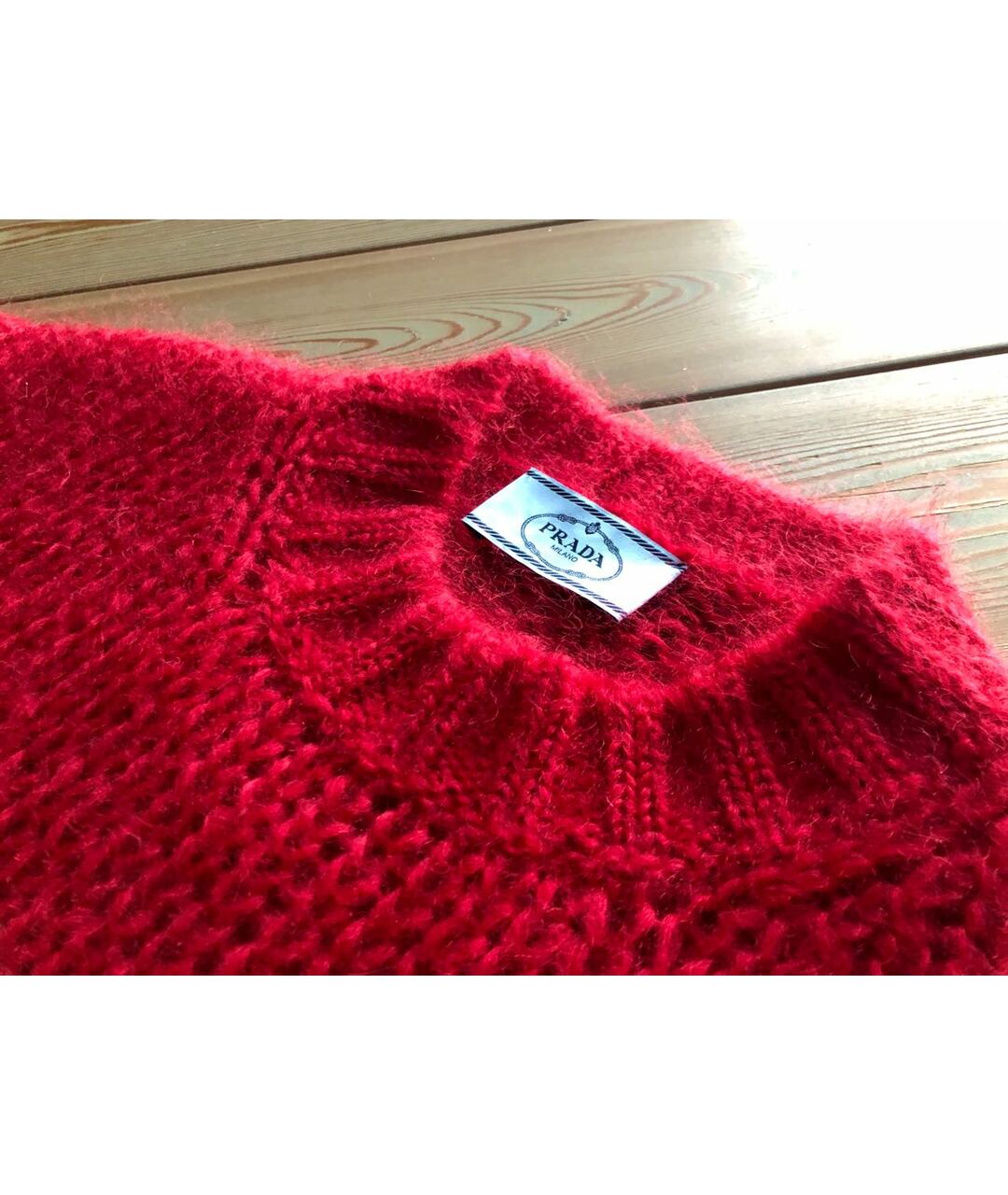 PRADA Красный шерстяной джемпер / свитер, фото 3