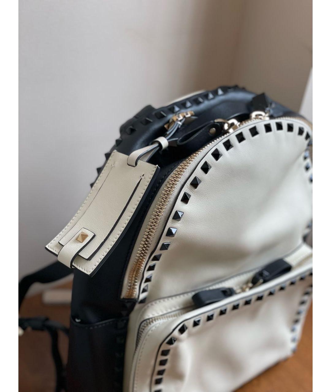 VALENTINO Белый кожаный рюкзак, фото 4