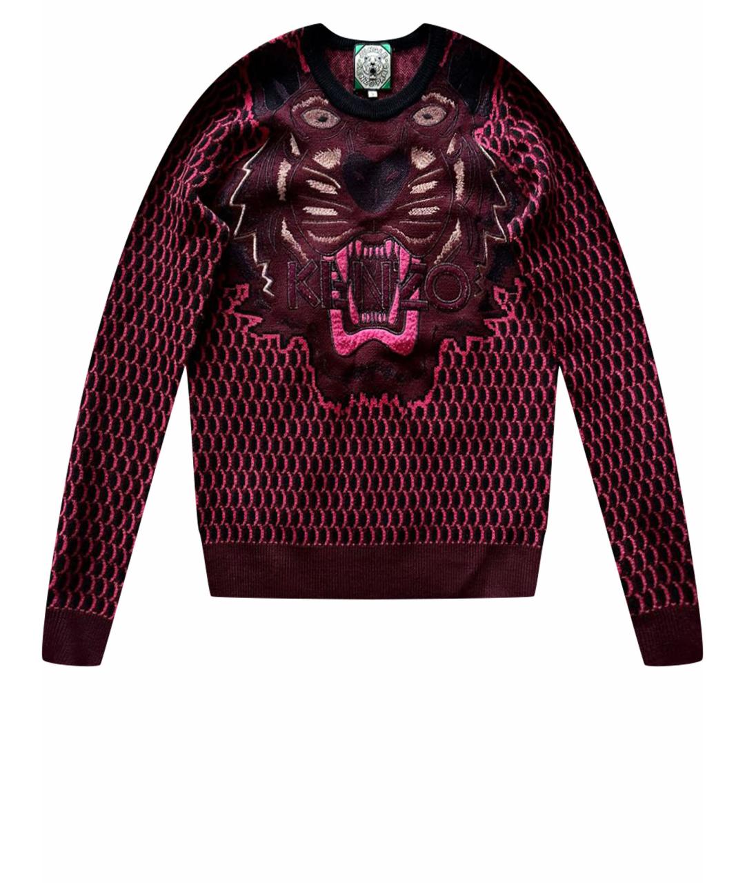 KENZO Бордовый шерстяной джемпер / свитер, фото 1