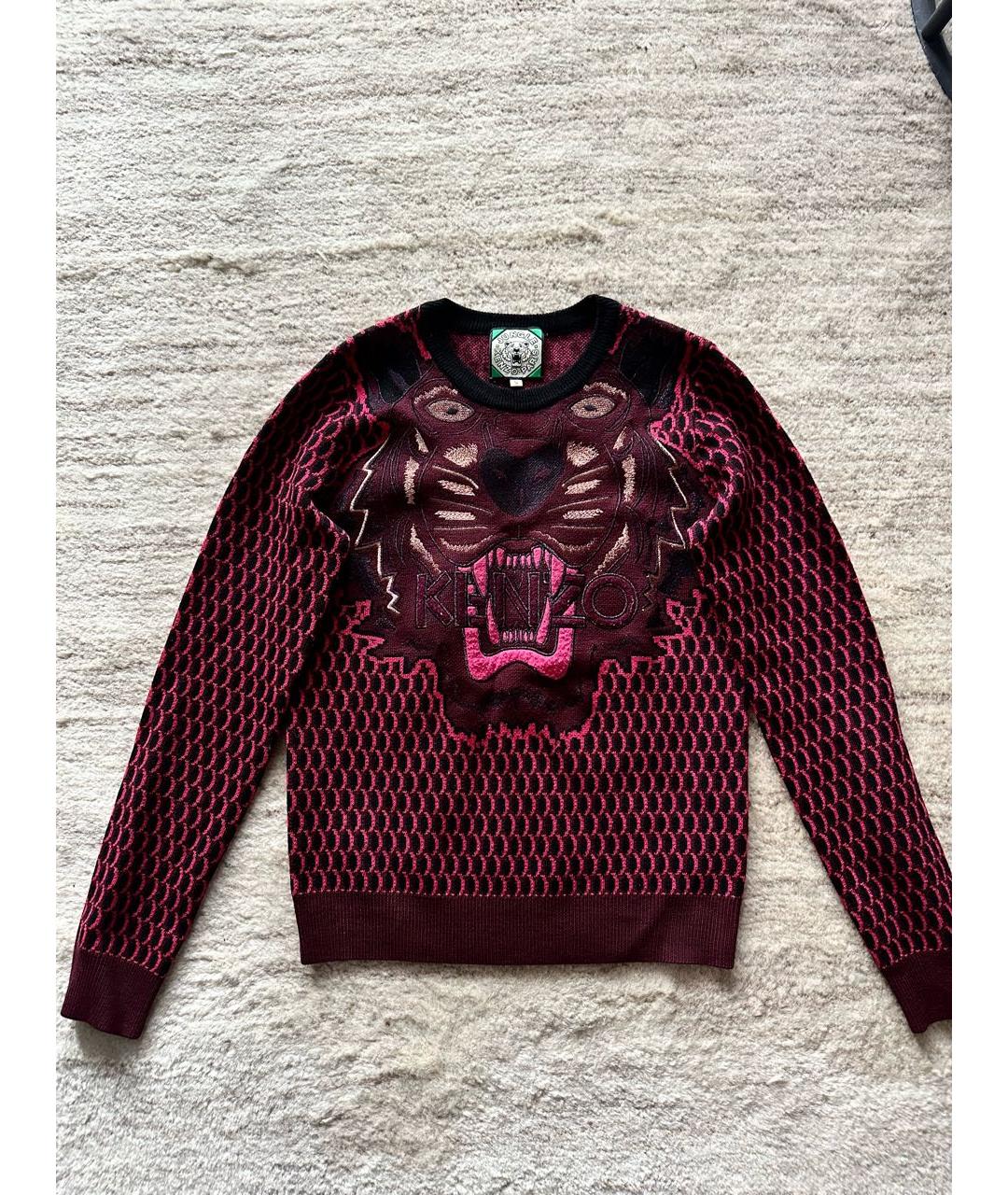KENZO Бордовый шерстяной джемпер / свитер, фото 6