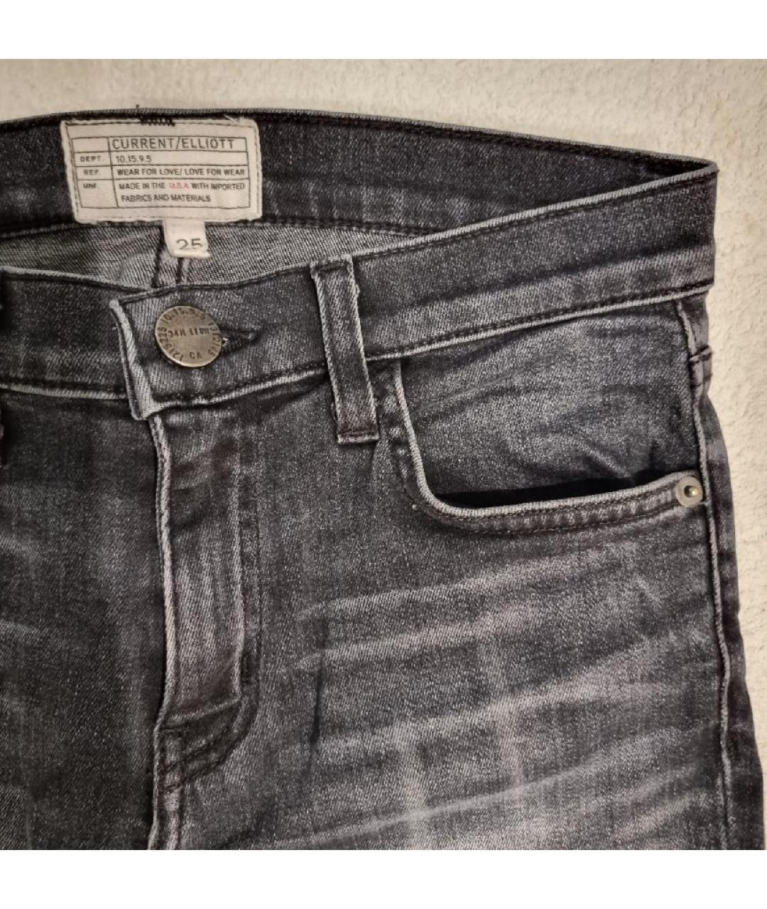 CURRENT/ELLIOTT Серые хлопко-сиацелловые джинсы слим, фото 4