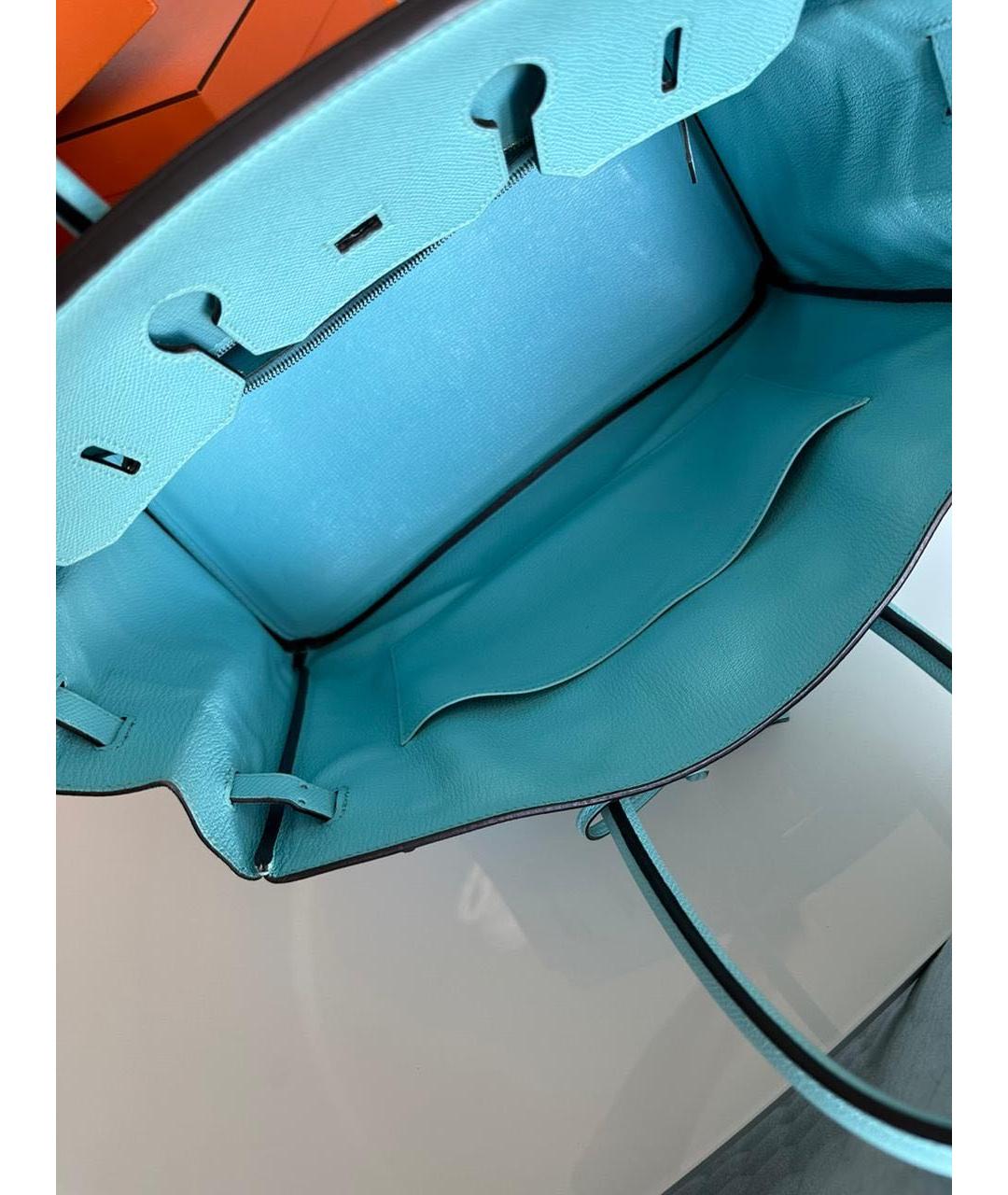 HERMES PRE-OWNED Голубая кожаная сумка с короткими ручками, фото 6