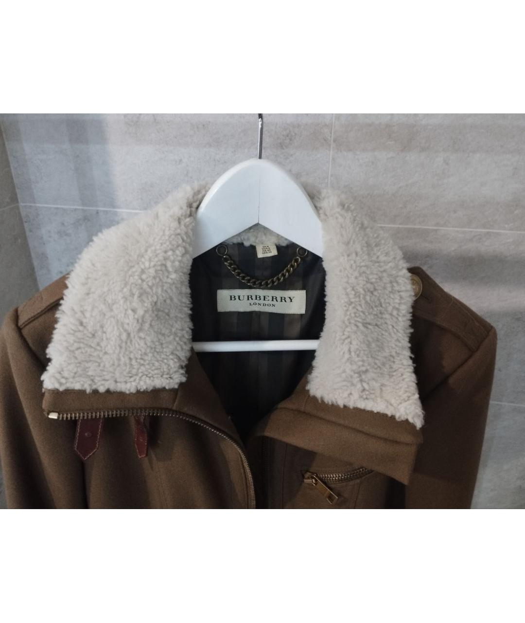 BURBERRY Горчичное шерстяное пальто, фото 3