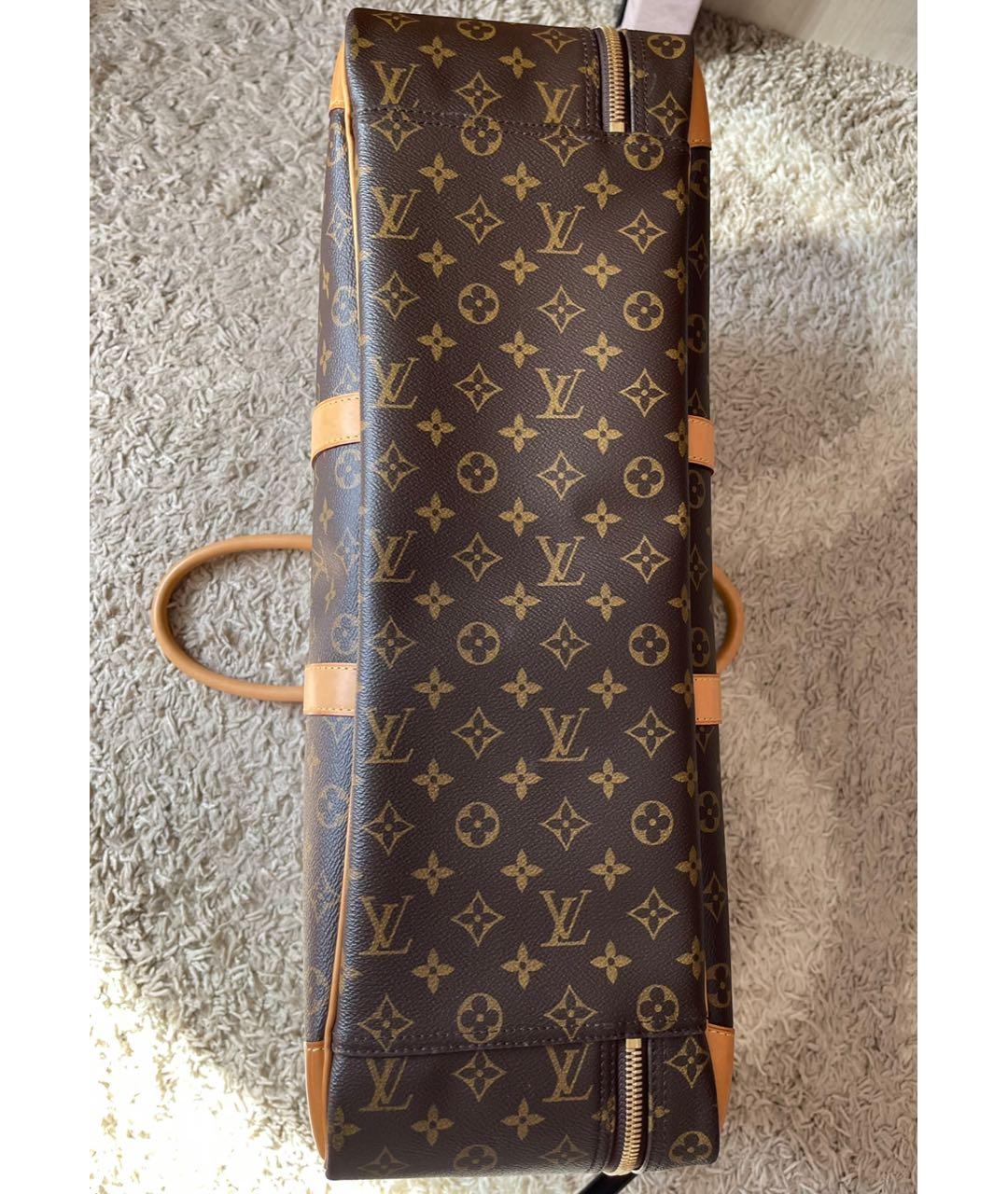 LOUIS VUITTON Коричневая кожаная дорожная/спортивная сумка, фото 5