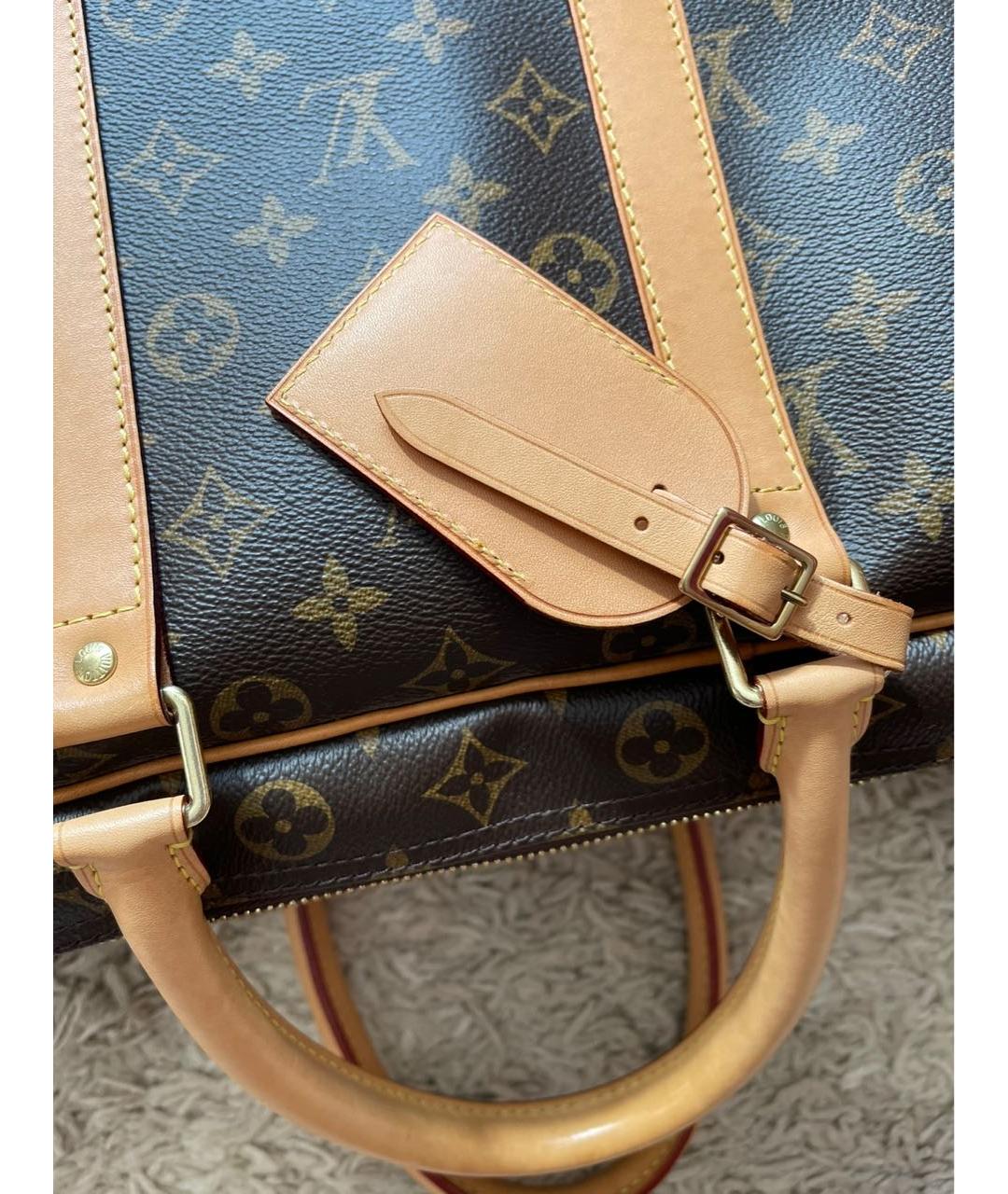 LOUIS VUITTON Коричневая кожаная дорожная/спортивная сумка, фото 8