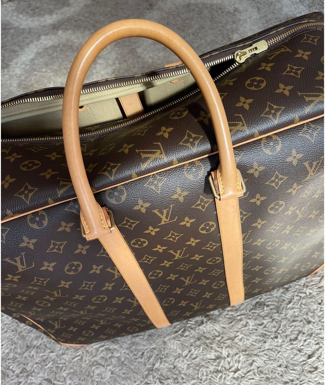 LOUIS VUITTON Коричневая кожаная дорожная/спортивная сумка, фото 3