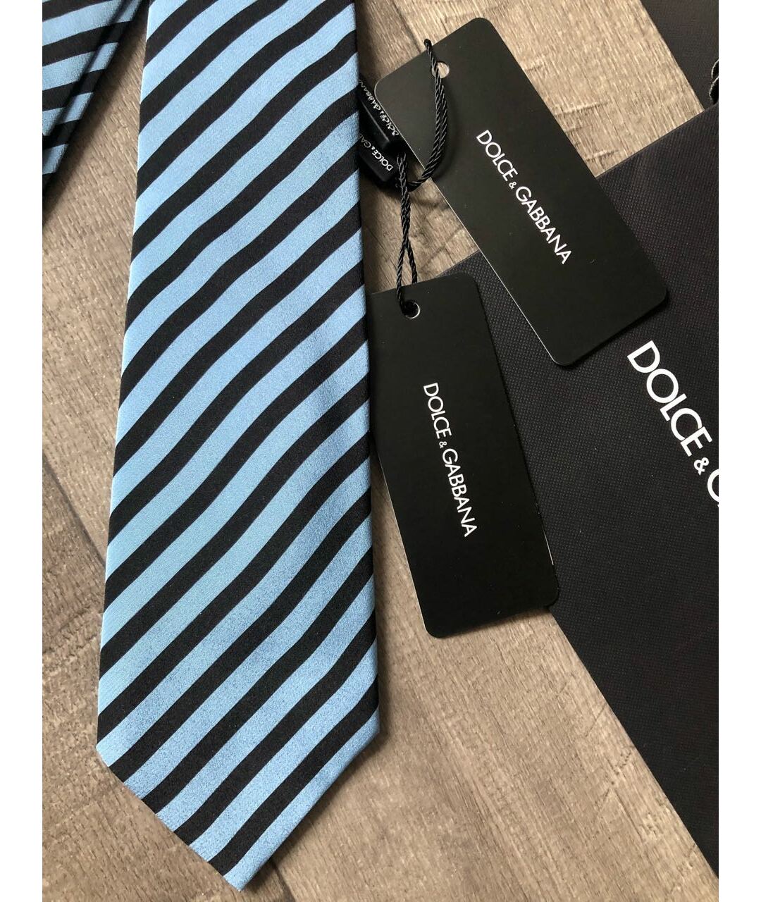 DOLCE&GABBANA Голубой шелковый галстук, фото 3