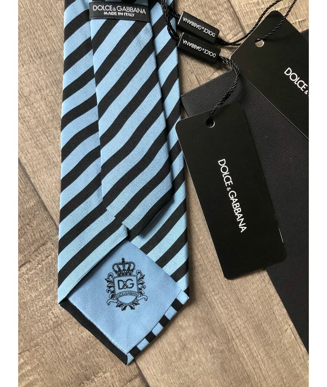 DOLCE&GABBANA Голубой шелковый галстук, фото 4