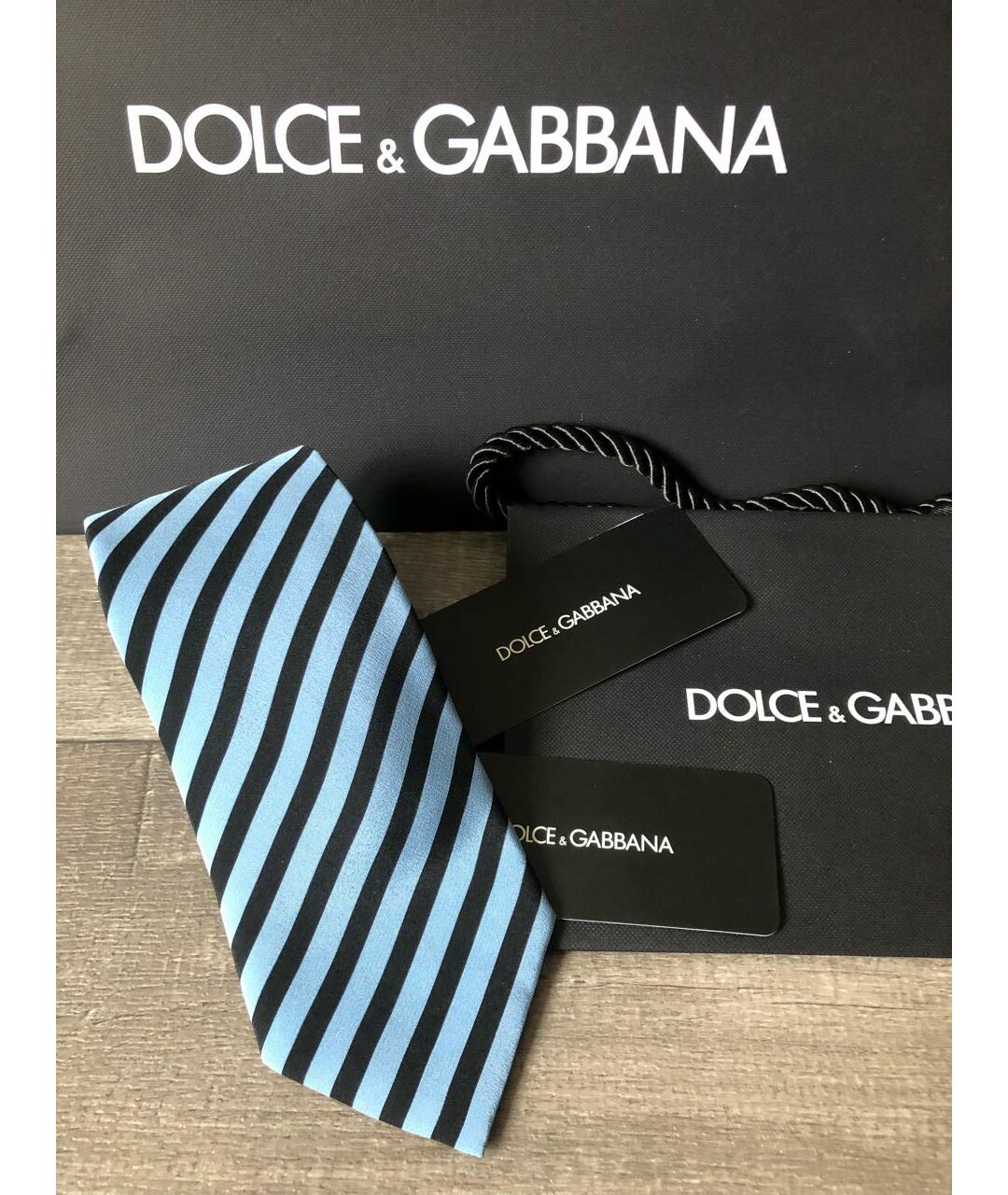 DOLCE&GABBANA Голубой шелковый галстук, фото 5