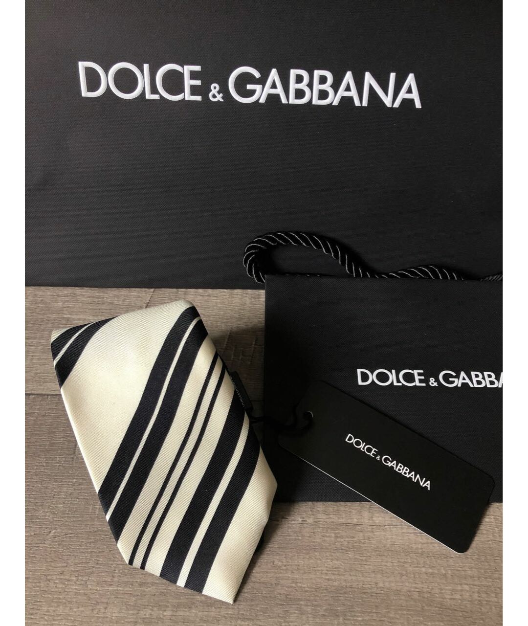 DOLCE&GABBANA Белый шелковый галстук, фото 5