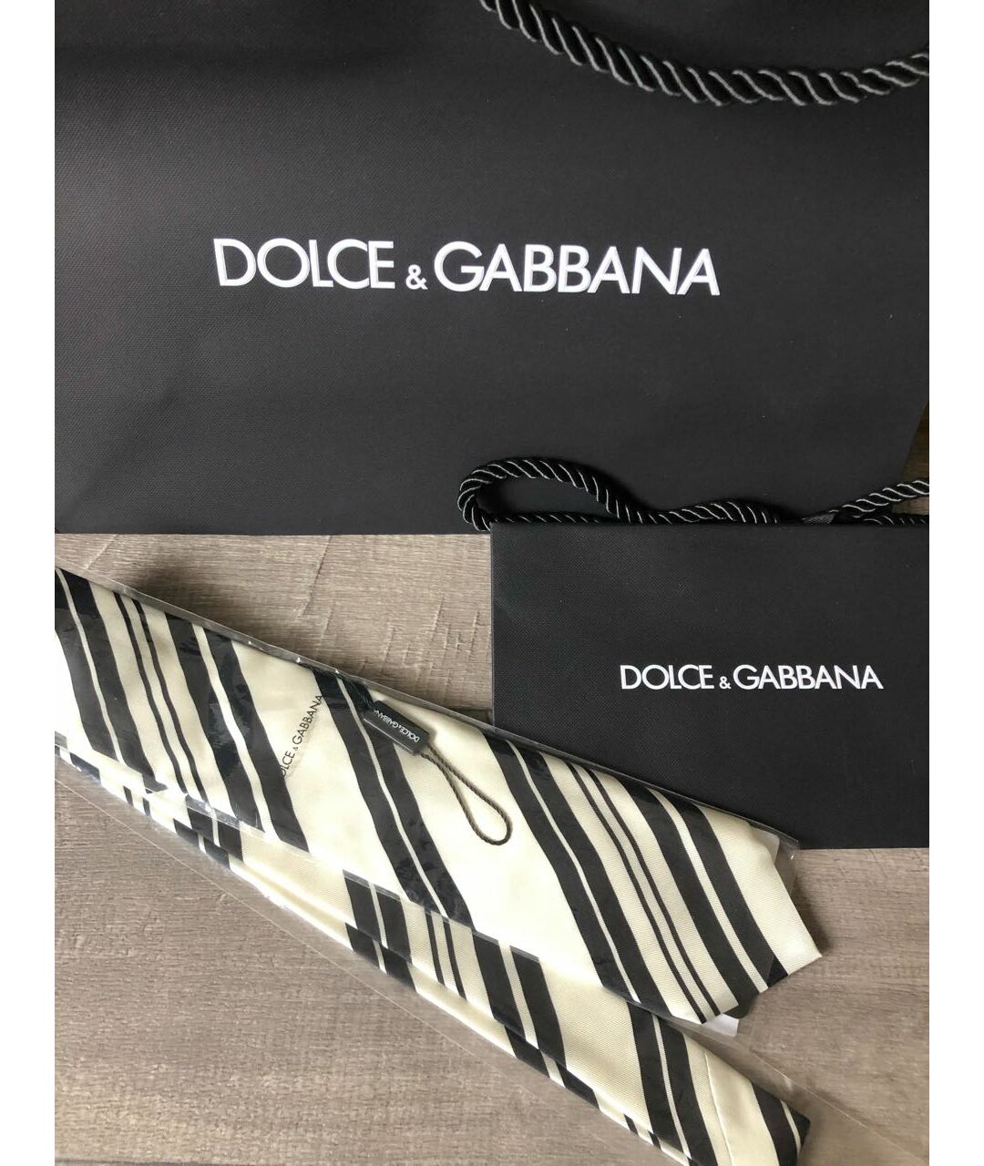 DOLCE&GABBANA Белый шелковый галстук, фото 6