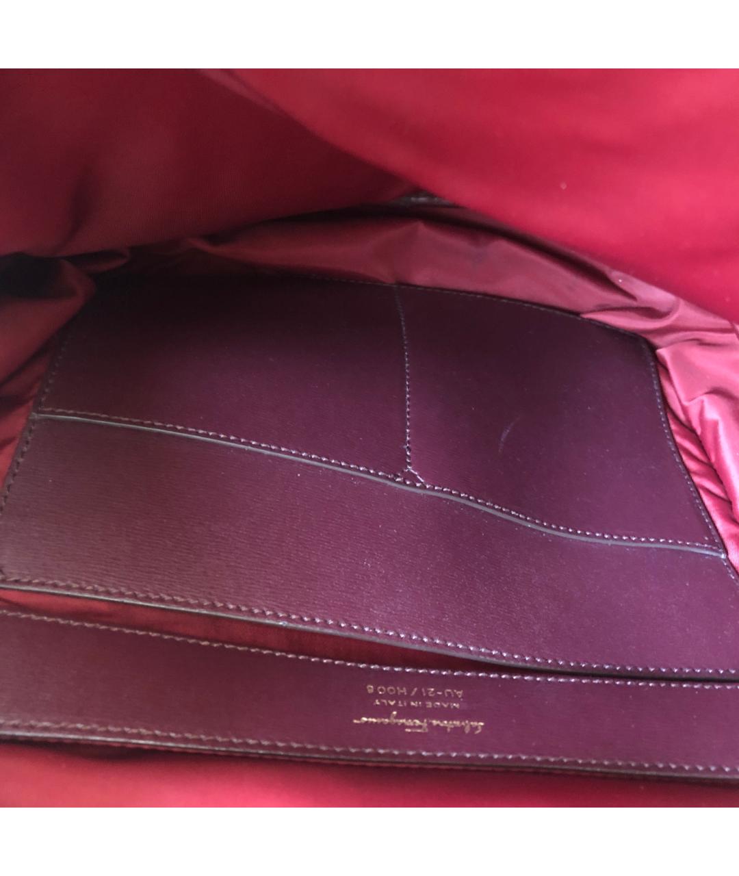 SALVATORE FERRAGAMO Бордовый кожаный рюкзак, фото 4