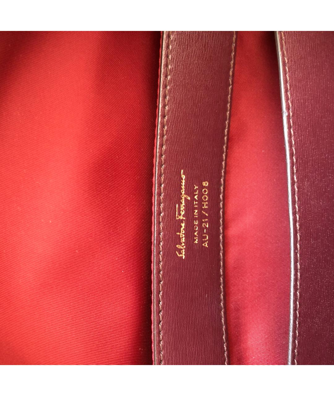 SALVATORE FERRAGAMO Бордовый кожаный рюкзак, фото 5