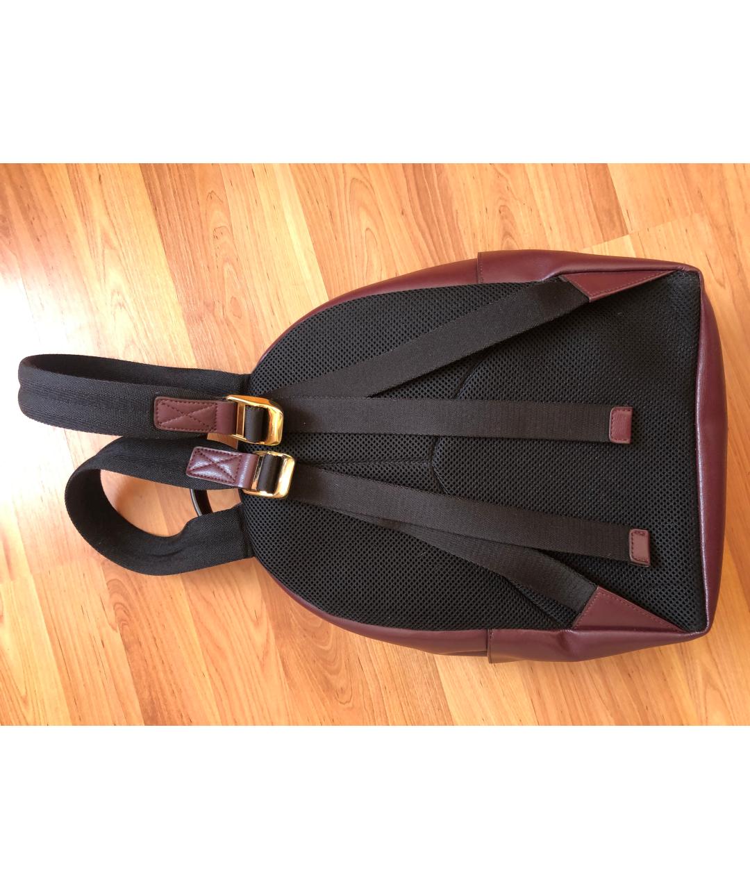 SALVATORE FERRAGAMO Бордовый кожаный рюкзак, фото 3
